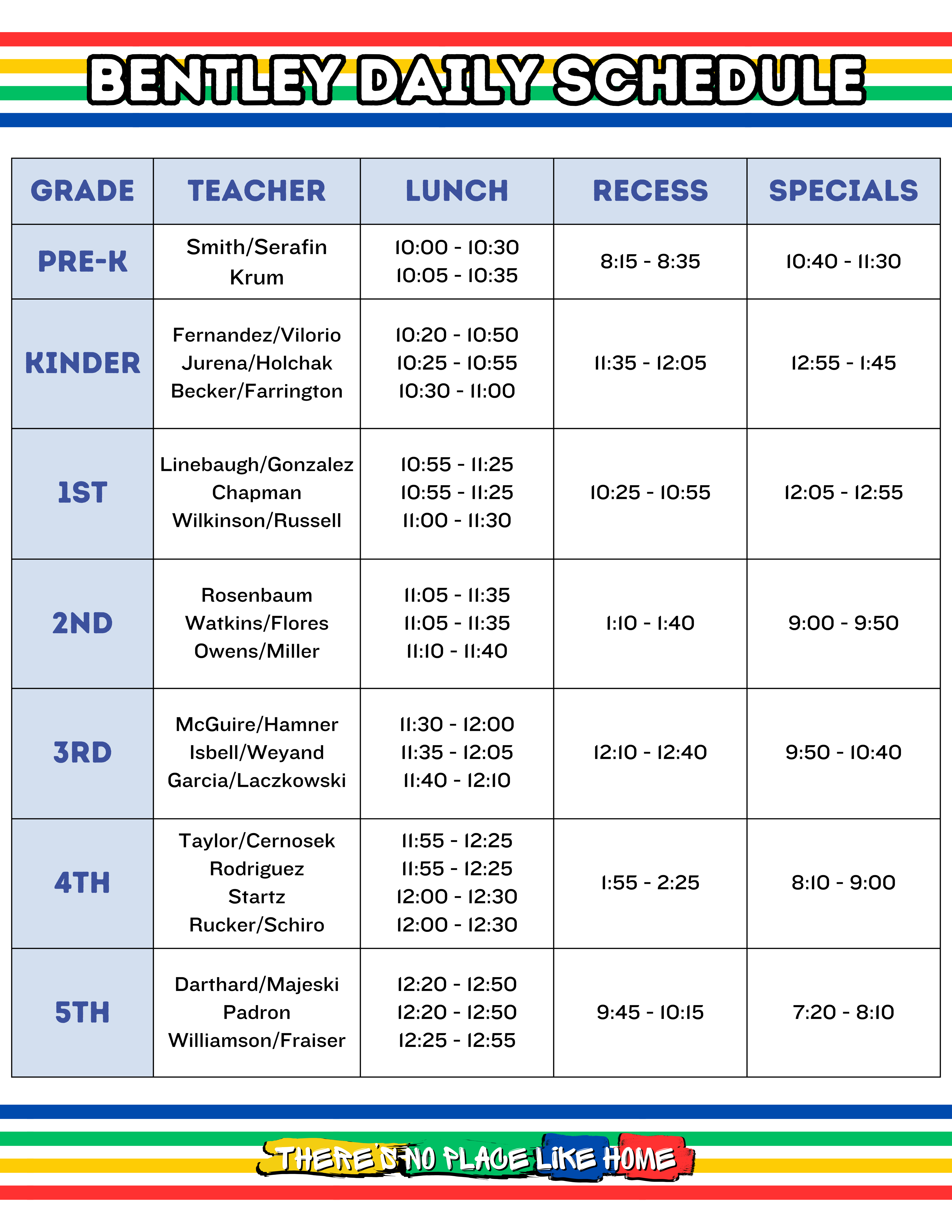 daily schedule