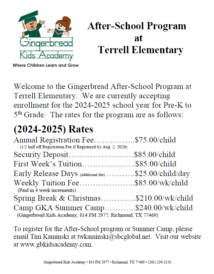 24-25 Gingerbread After-School Flyer